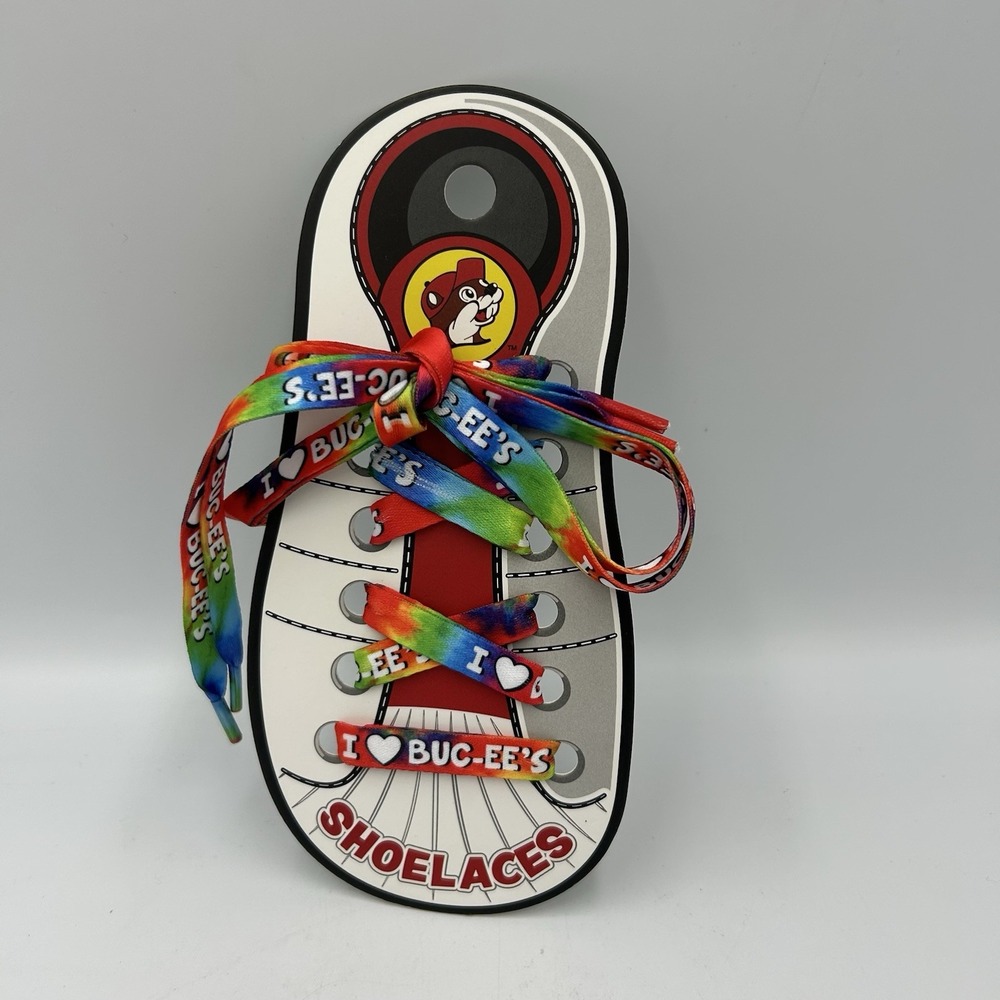 Authentic Buc-ee Shoe Laces Set Of 2‎ Laces Tie Dye